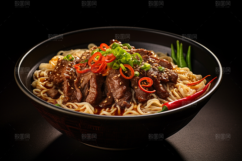 兰州拉面牛肉拉面西北美食摄影图