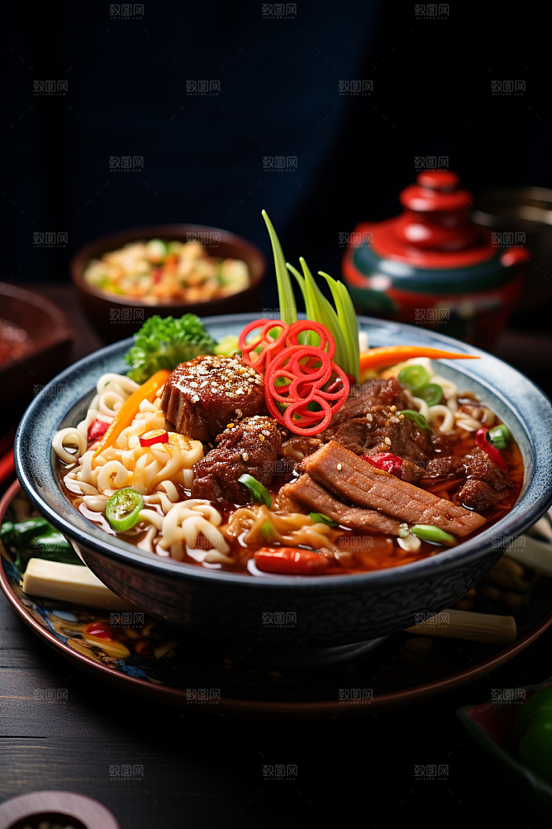 兰州拉面高清传统美食摄影图