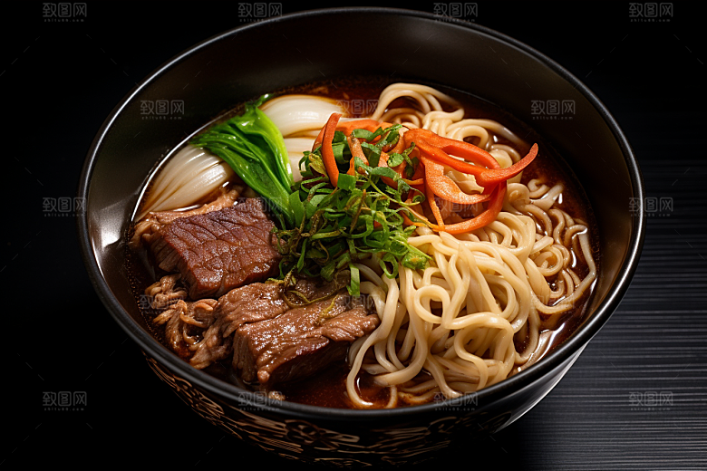 兰州拉面干切牛肉美味摄影图