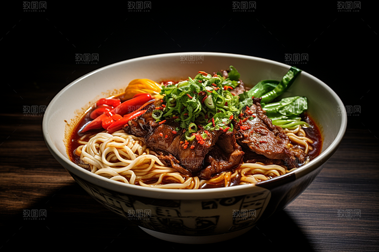 兰州拉面面条特色摄影图
