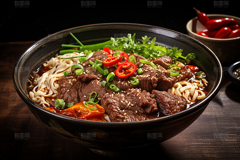 兰州拉面特色美味摄影图