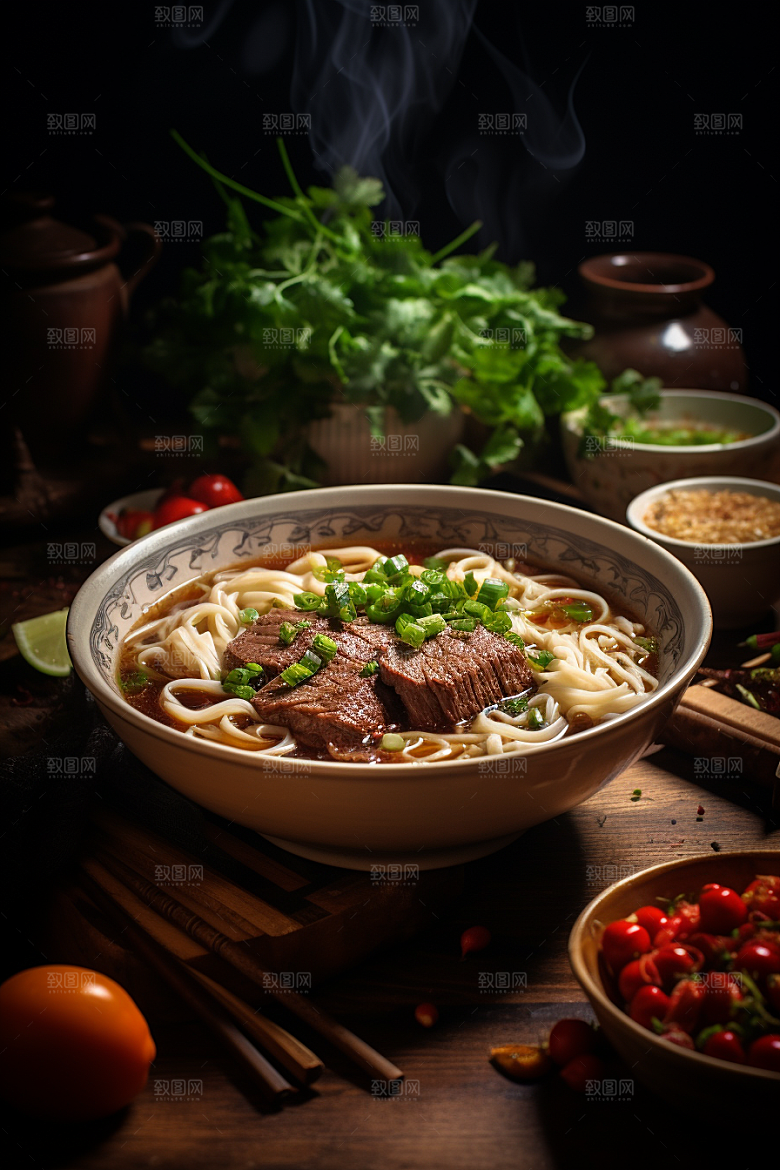 兰州拉面牛肉拉面美味摄影图