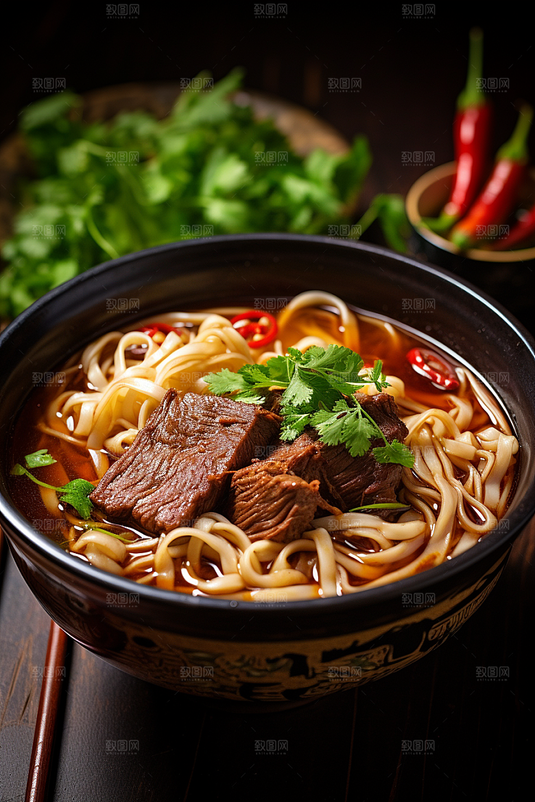 兰州拉面高清传统美食摄影图