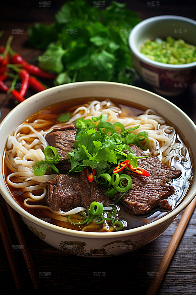 兰州拉面牛肉拉面传统美食摄影图