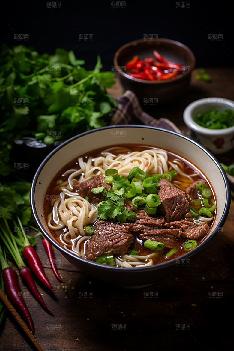 兰州拉面牛肉拉面西北美食摄影图