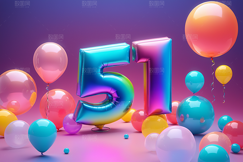 五一劳动节高清彩色艺术字