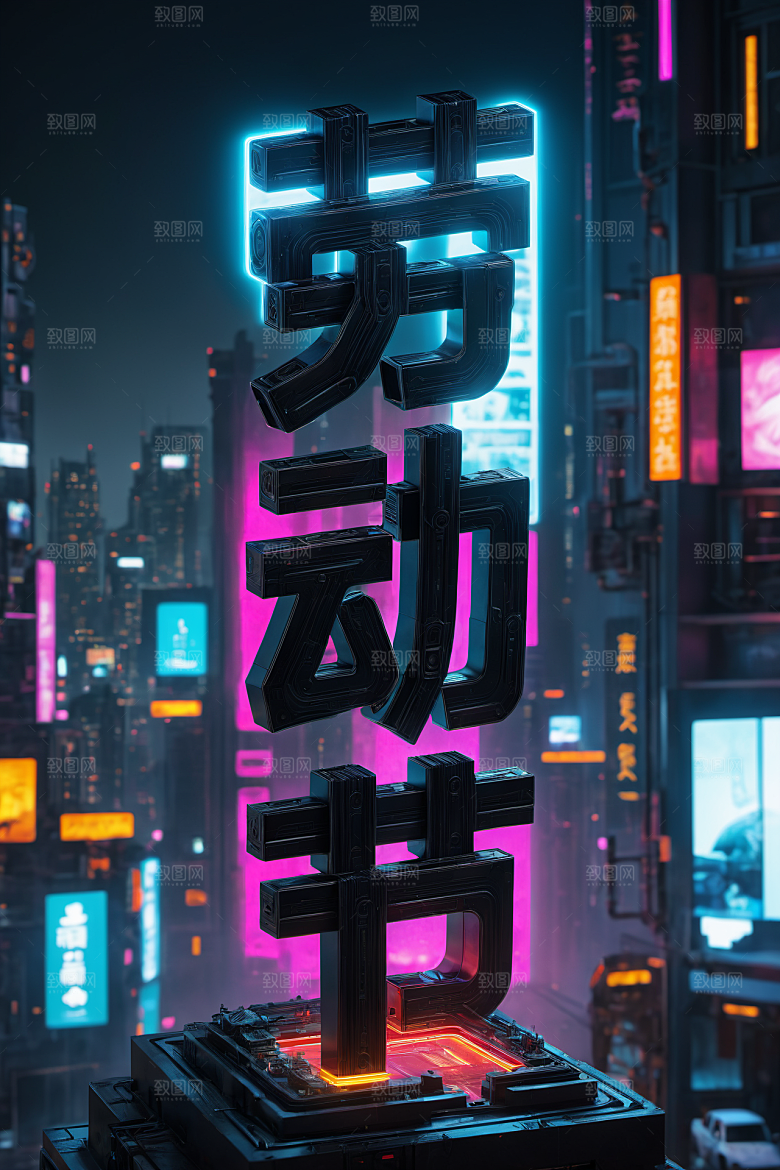 五一劳动节高清3D艺术字
