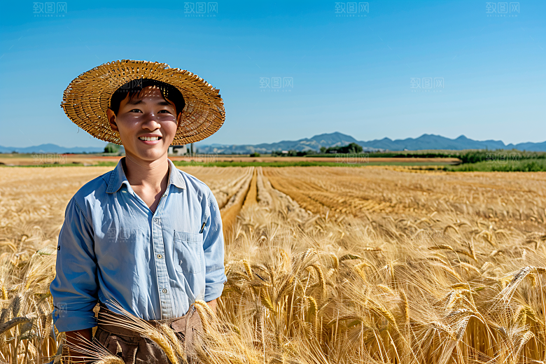 农民丰收种地水稻摄影图