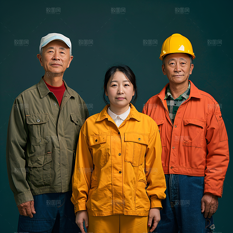 劳动节职业肖像制服工作摄影图