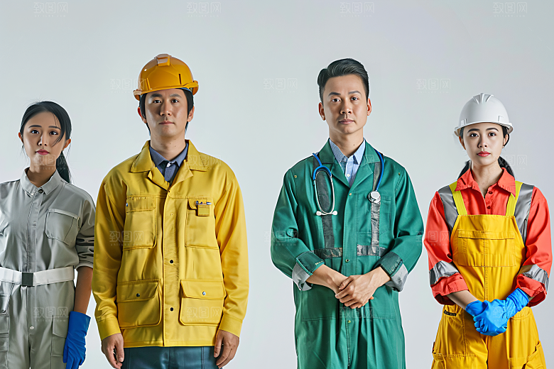 劳动节职业肖像岗位制服摄影图