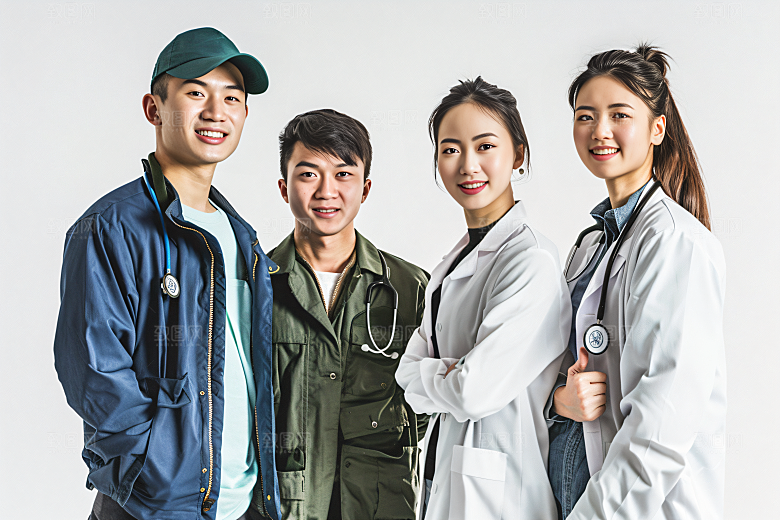 劳动节职业肖像致敬劳动者制服摄影图