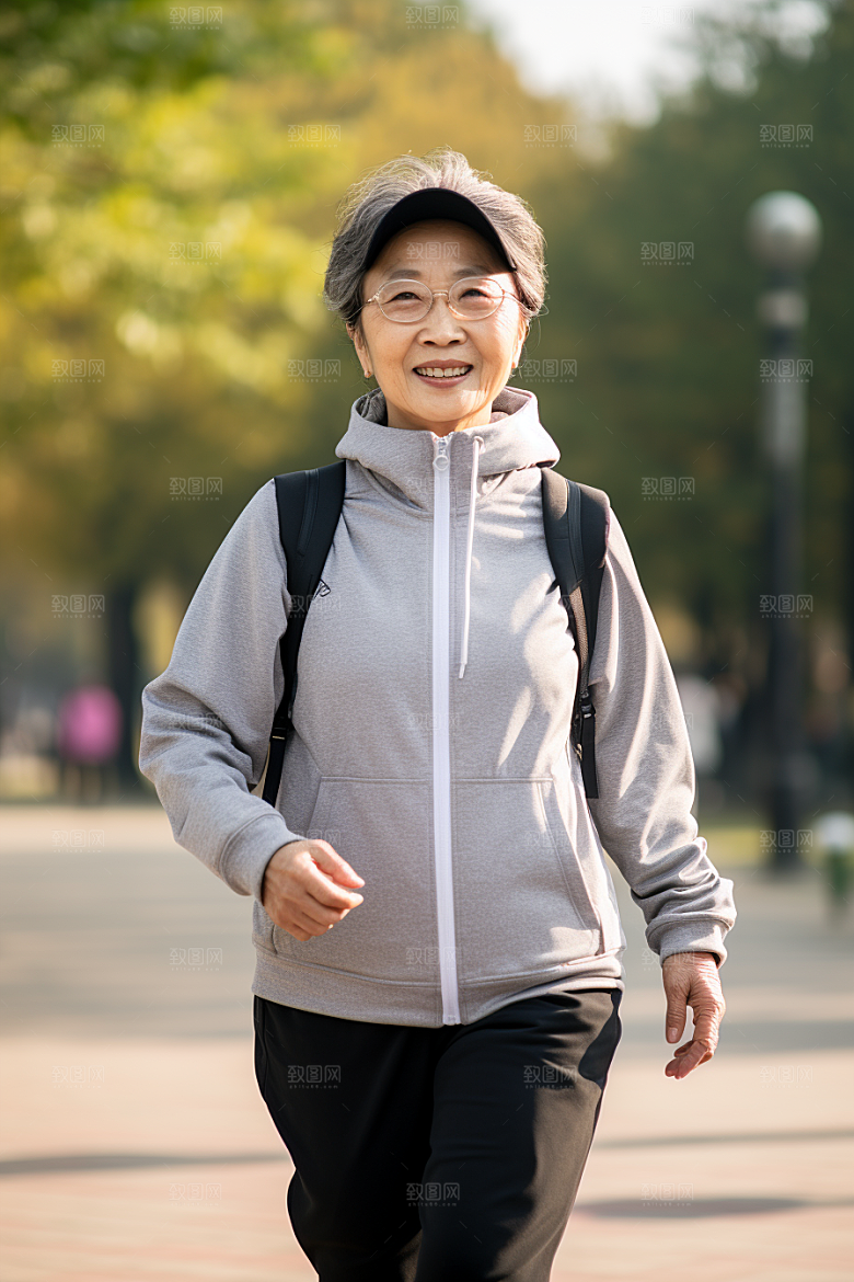 老年人锻炼保持年轻健身摄影图