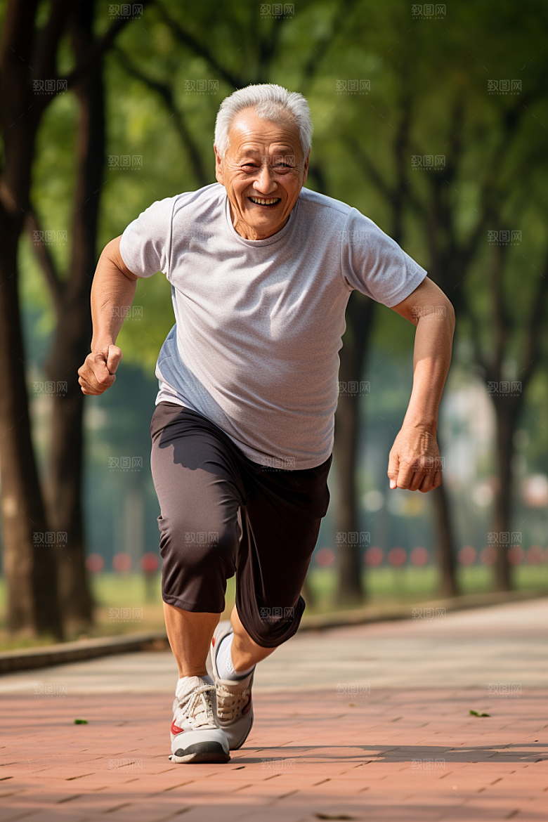 老年人锻炼人物健身摄影图