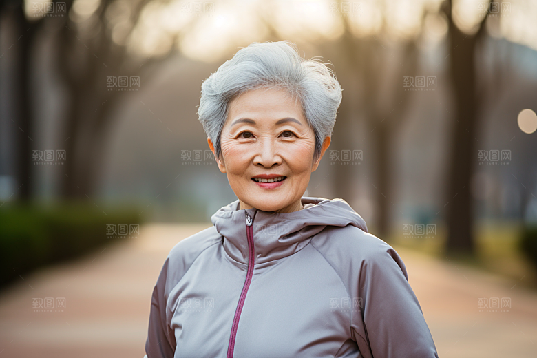 老年人锻炼保持年轻人物摄影图
