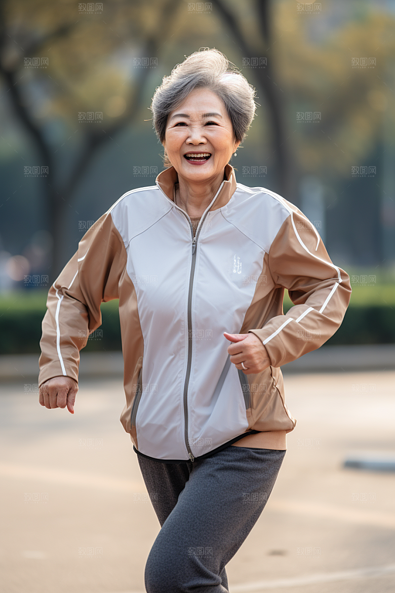 老年人锻炼人物保持年轻摄影图