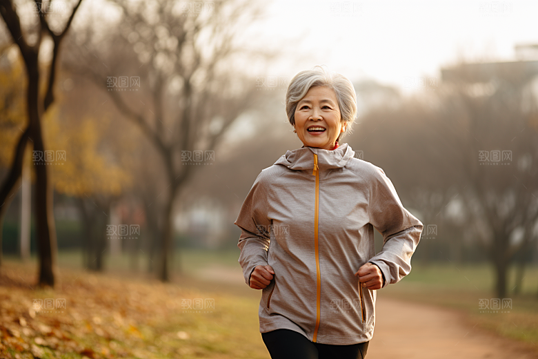 老年人锻炼保持年轻健身摄影图