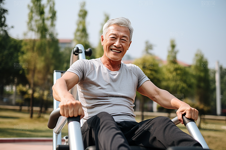 老年人锻炼健康人物摄影图