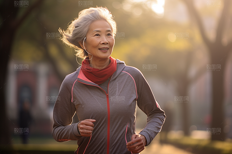 老年人锻炼健身保持年轻摄影图