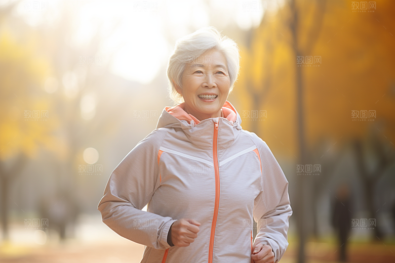 老年人锻炼夕阳红保持年轻摄影图