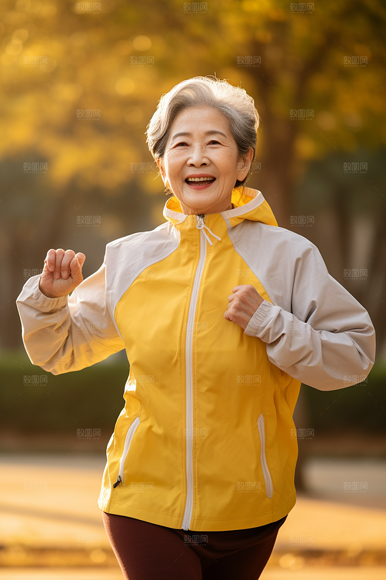 老年人锻炼人物保持年轻摄影图
