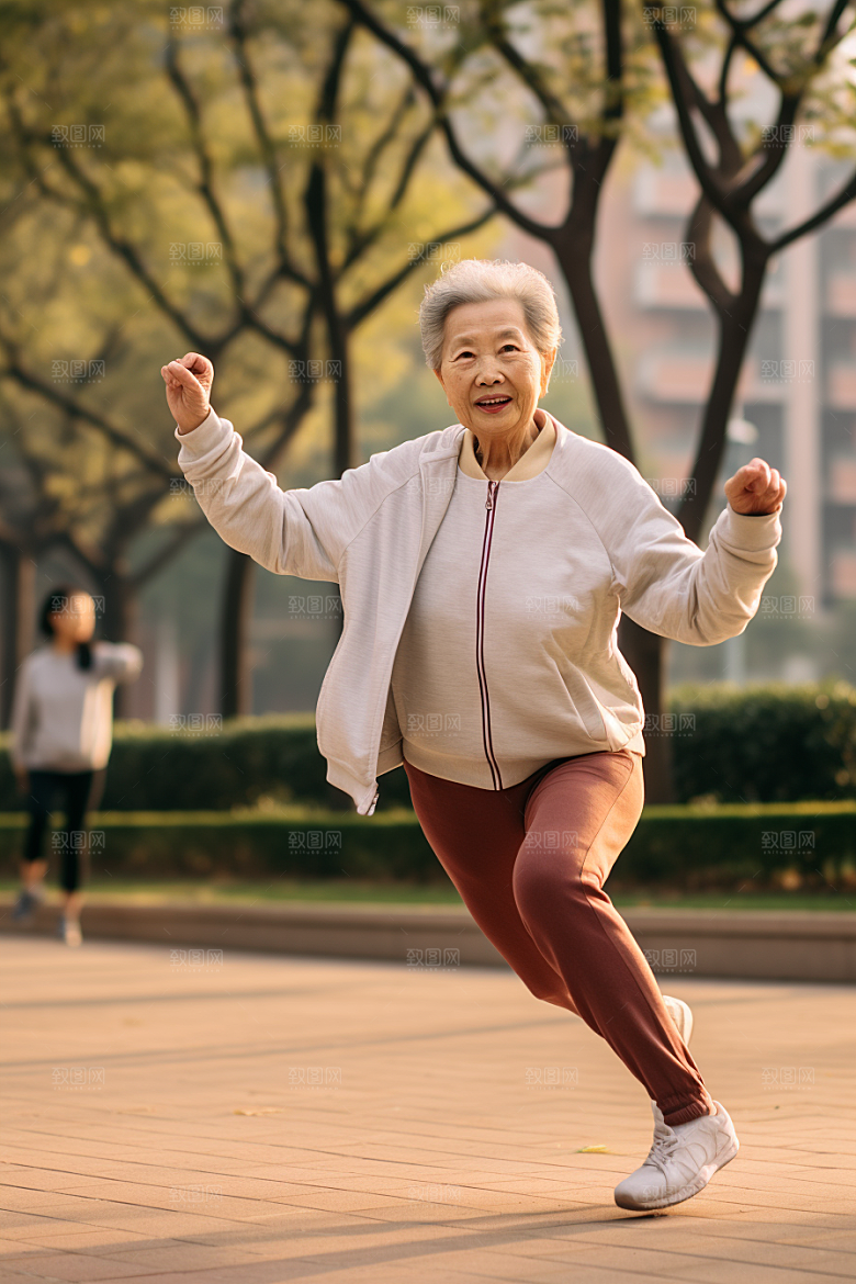 老年人锻炼健身肖像摄影图