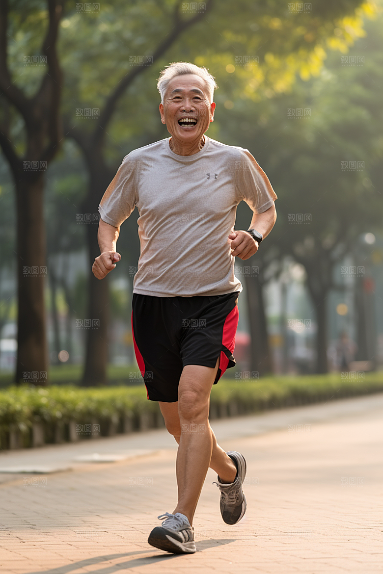 老年人锻炼肖像晨练摄影图