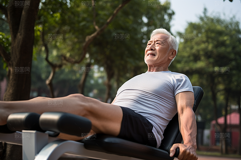 老年人锻炼人物晨跑摄影图