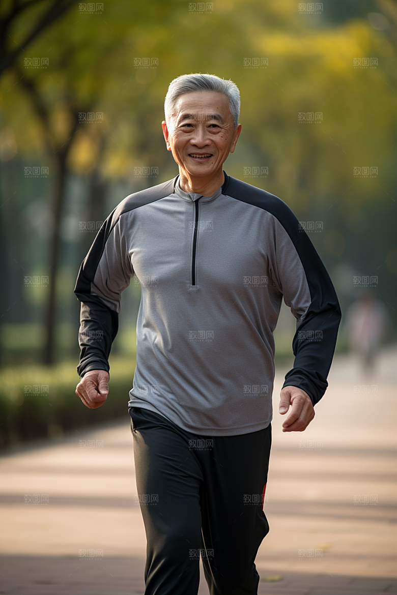 老年人锻炼保持年轻夕阳红摄影图
