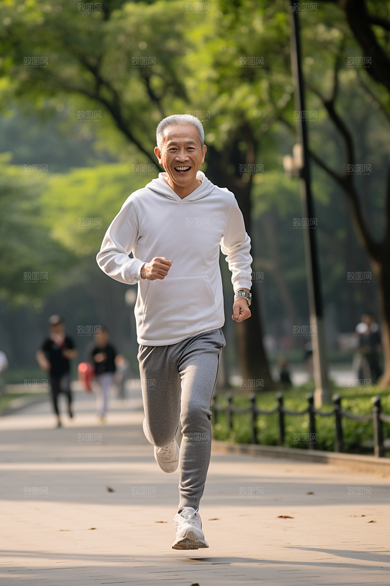 老年人锻炼保持年轻肖像摄影图
