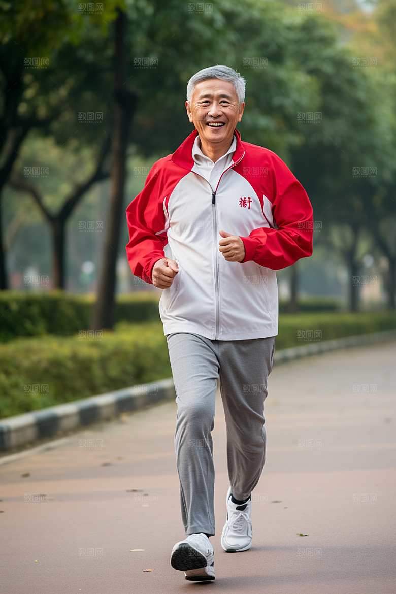 老年人锻炼夕阳红保持年轻摄影图