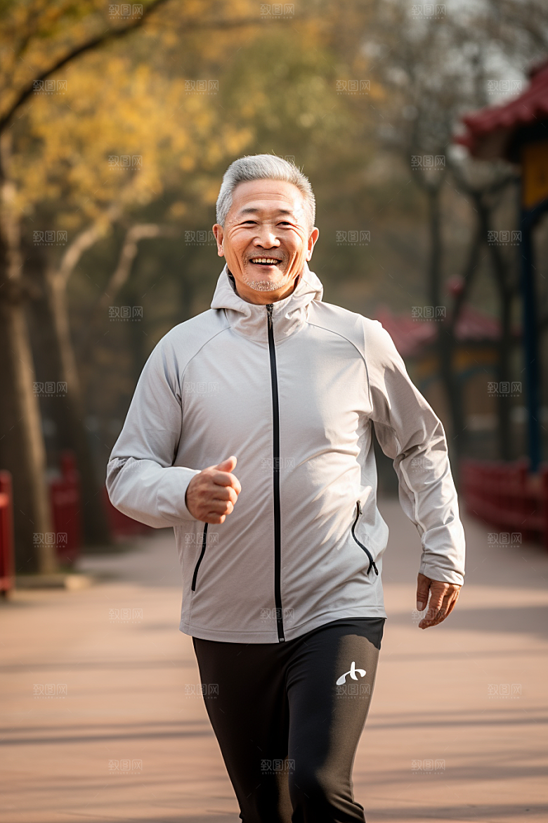 老年人锻炼健身夕阳红摄影图