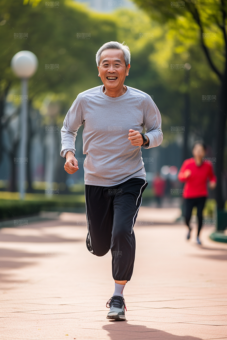 老年人锻炼人物健身摄影图
