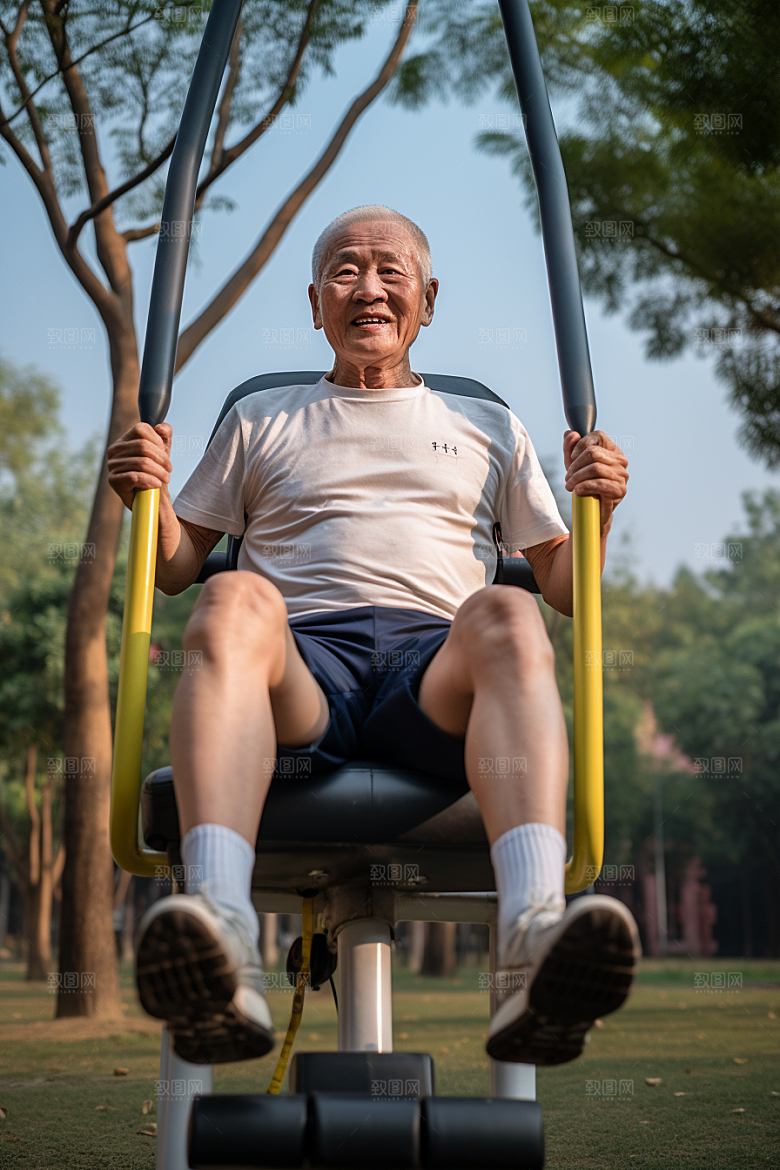 老年人锻炼健康健身摄影图