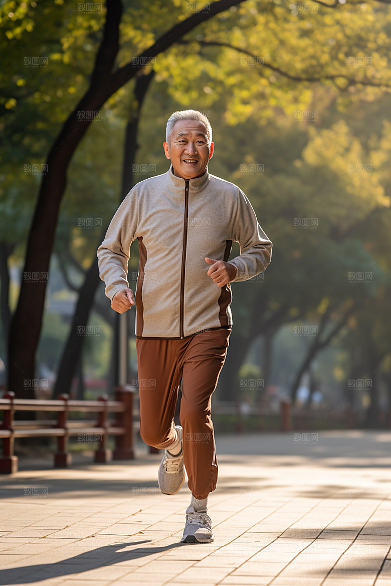 老年人锻炼健身人物摄影图