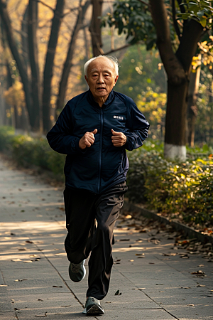 老年人锻炼健身人物摄影图