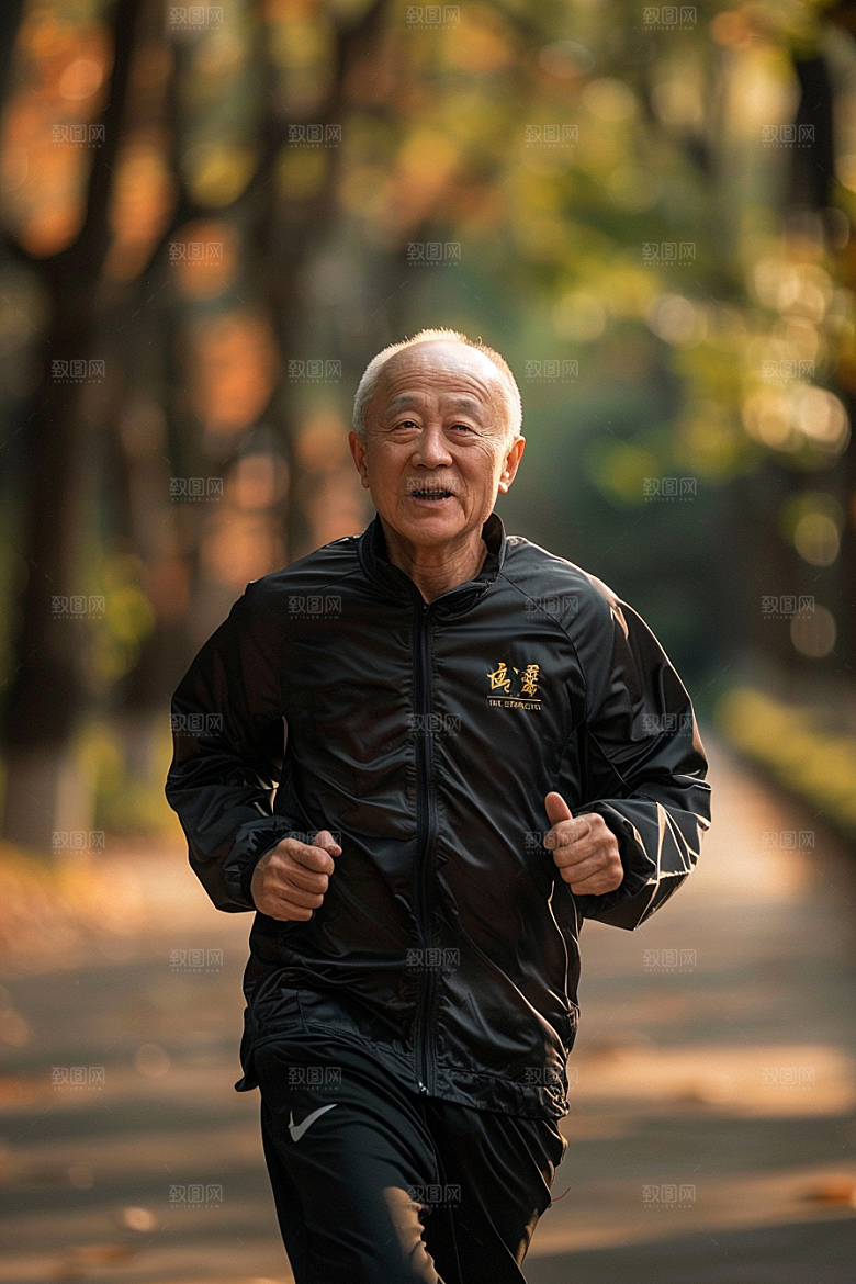 老年人锻炼晨练人物摄影图