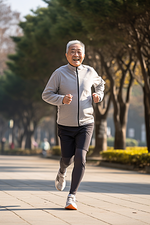 老年人锻炼健康晨练摄影图