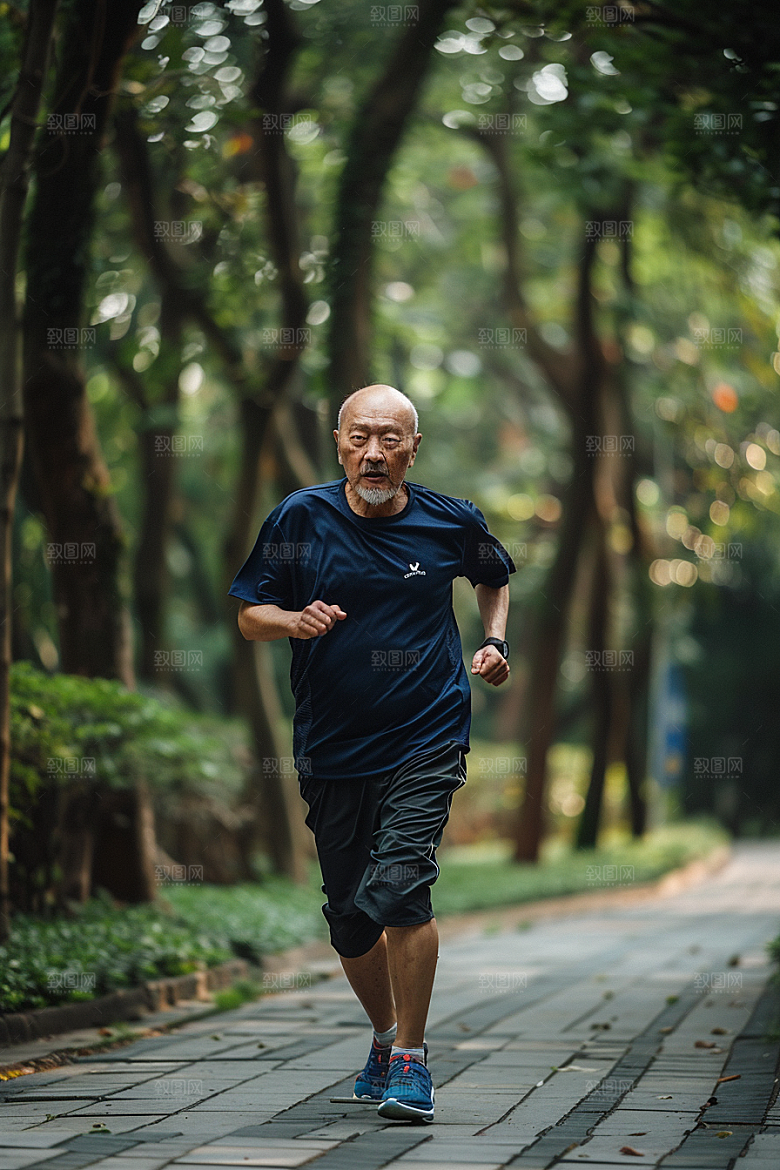 老年人锻炼健身肖像摄影图