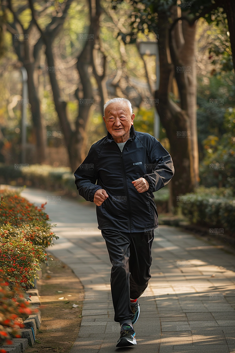 老年人锻炼人物肖像摄影图