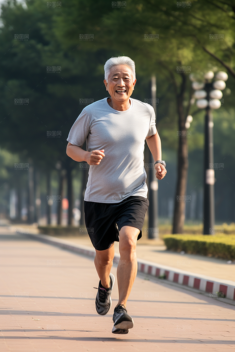 老年人锻炼健身人物摄影图