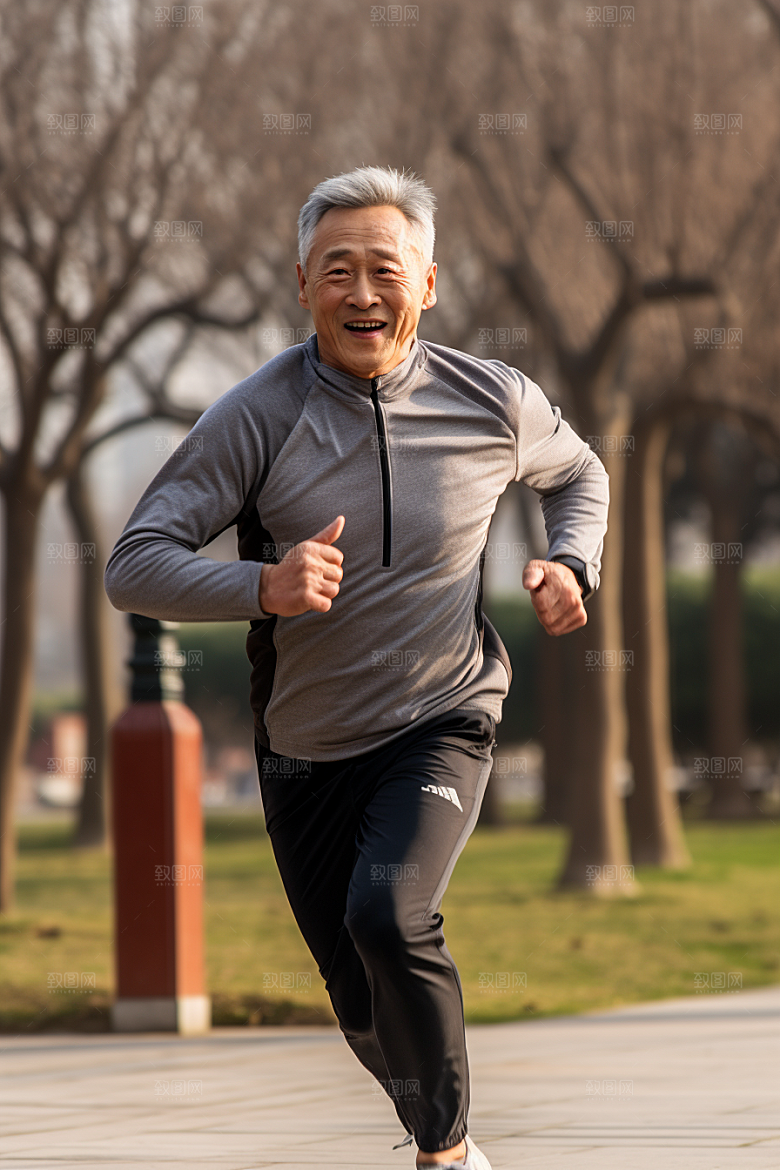老年人锻炼保持年轻夕阳红摄影图