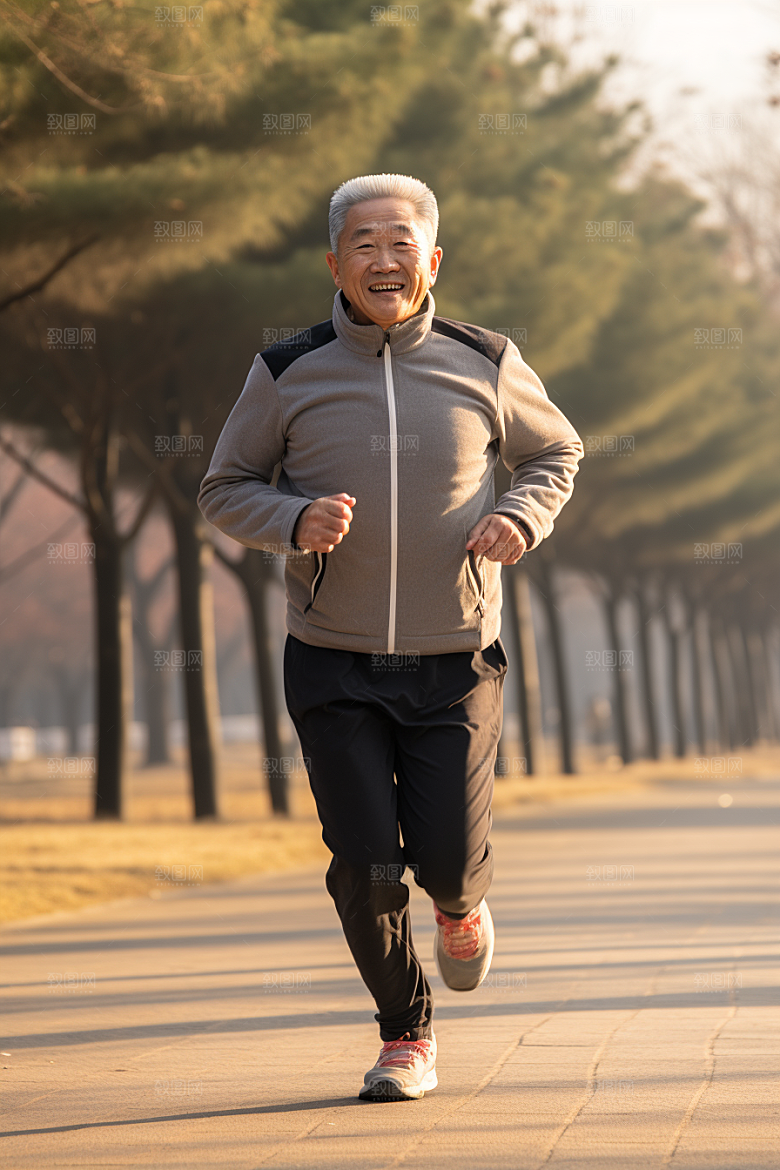 老年人锻炼保持年轻晨练摄影图