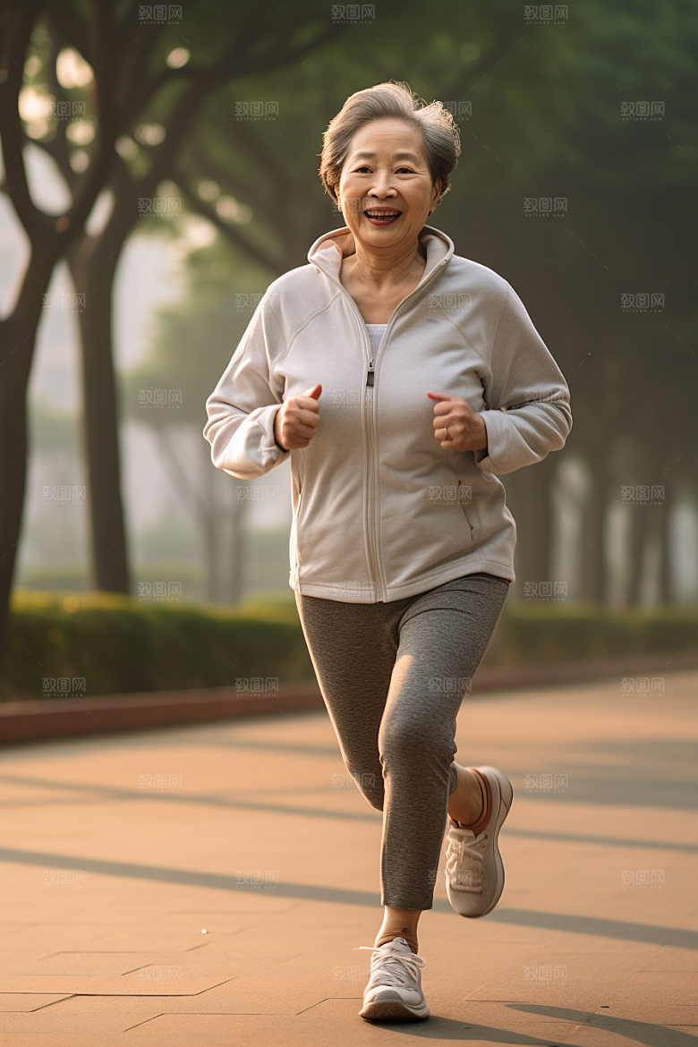 老年人锻炼肖像保持年轻摄影图