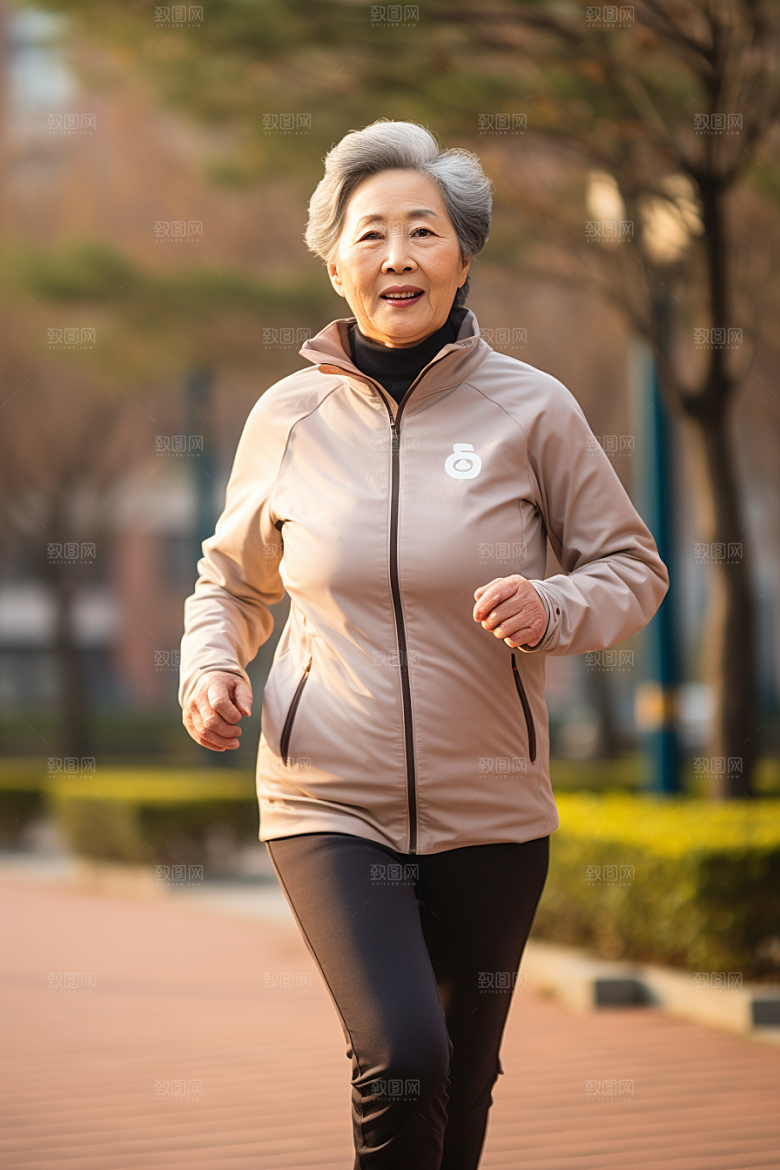 老年人锻炼肖像保持年轻摄影图