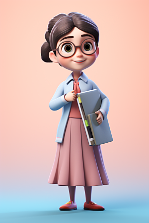老师立体人物模型