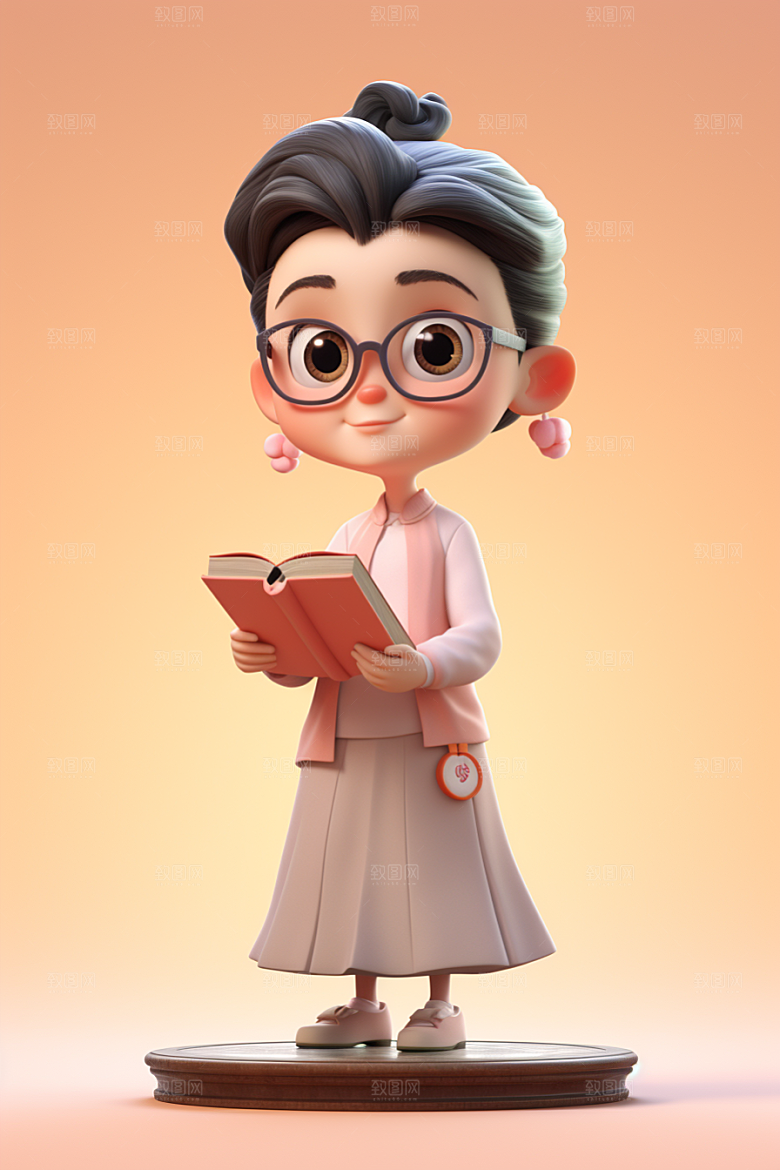 老师教育人物模型