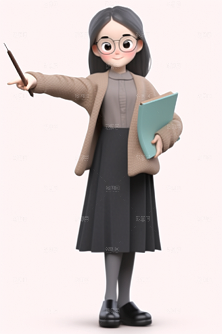 老师教师人物模型