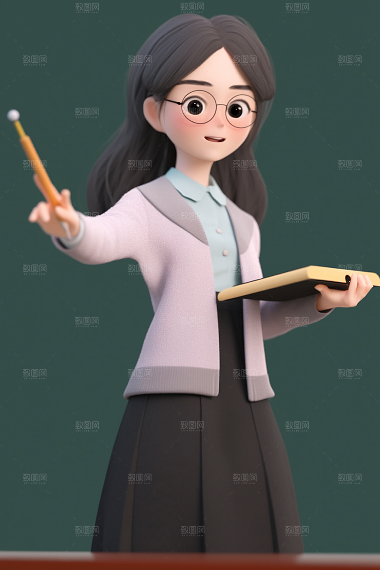 老师人物教育模型