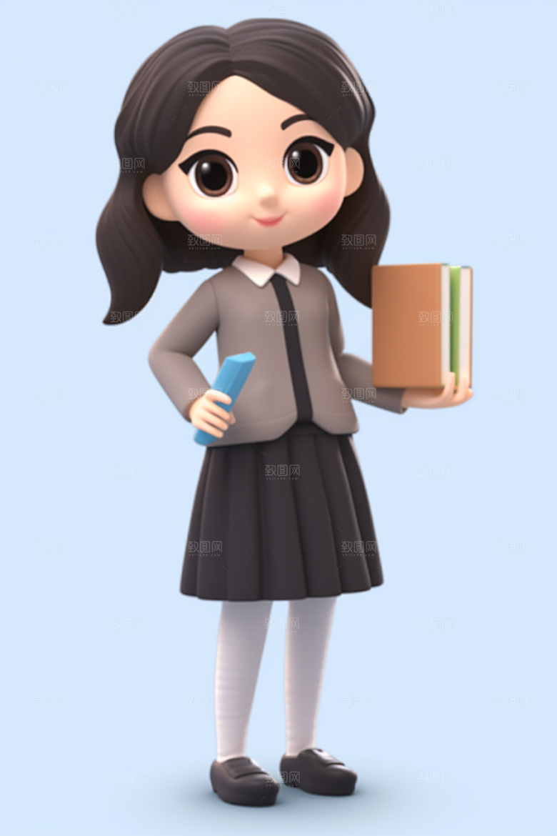 老师3D形象模型