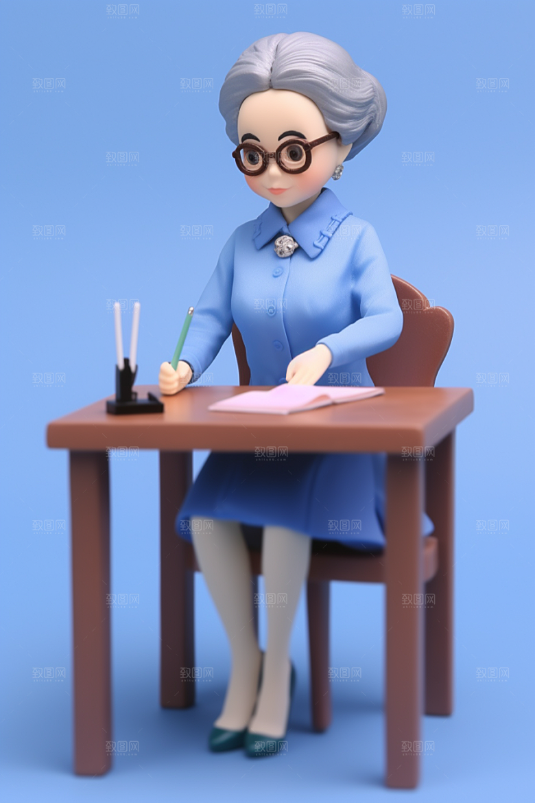 老师人物教育模型